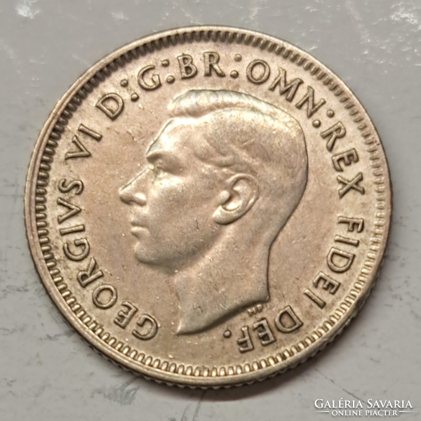 Australia vi. George .500 Silver 6 pence 1951. (H/35)