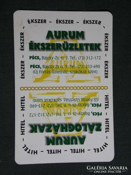 Kártyanaptár, Aurum zálogházak, Pécs, 2000, (6)