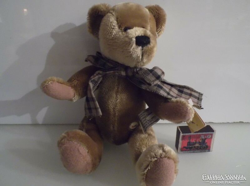 Teddy bear - new - sunkid - 21 x 18 cm - antique gold strap - plush - from collection - German - exclusive - flawless