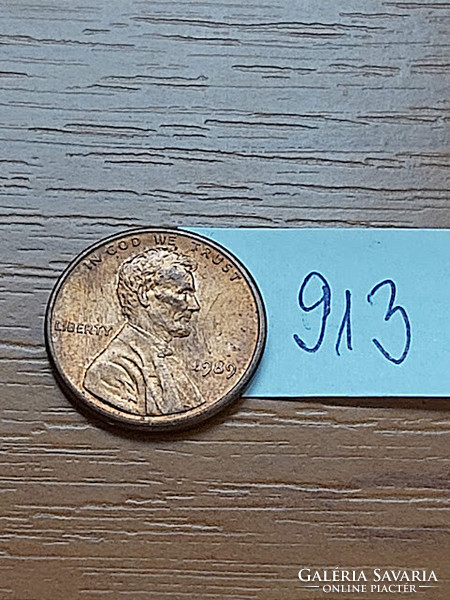 Usa 1 cent 1989 abraham lincoln zinc copper plated 913