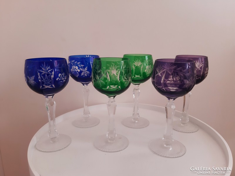 Alipkai crystal colored stemmed champagne glass set