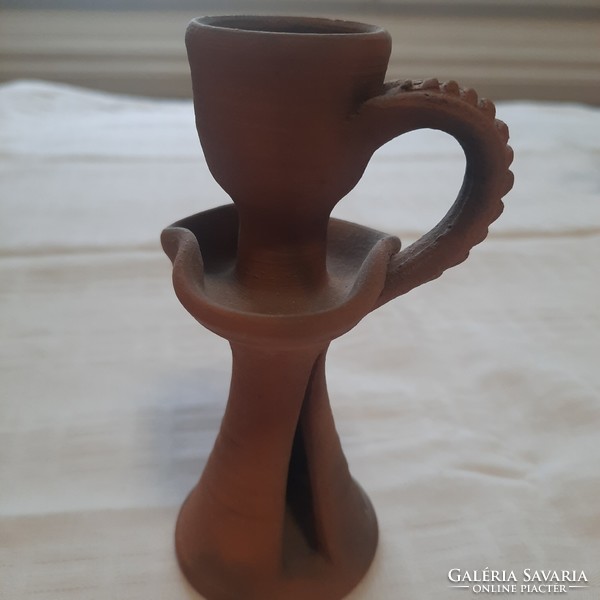 Retro Bulgarian clay candle holder