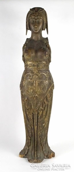 1Q275 antique huge carved ornate female half-naked torso statue, 17th-18th century