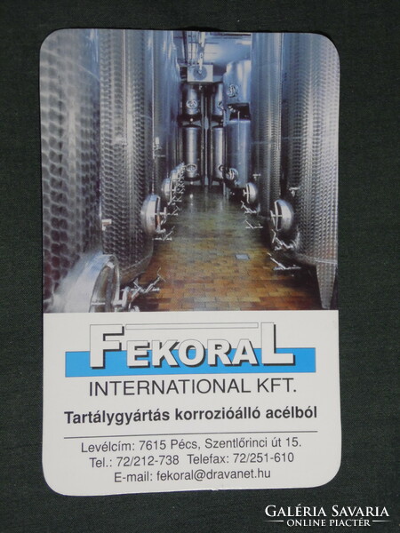 Kártyanaptár, Fekoral acéltartály gyártó Kft., Pécs , 2001, (6)