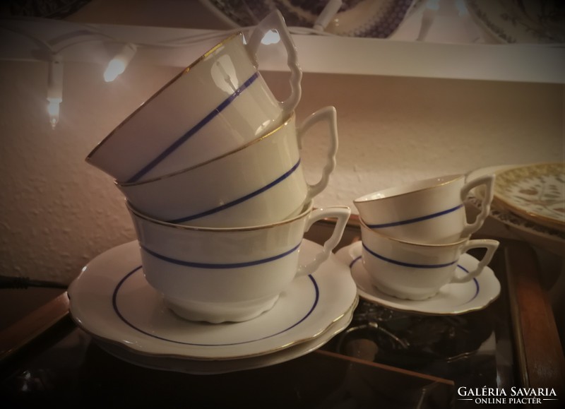 Antique Zsolnay tea cup set, coffee cup set