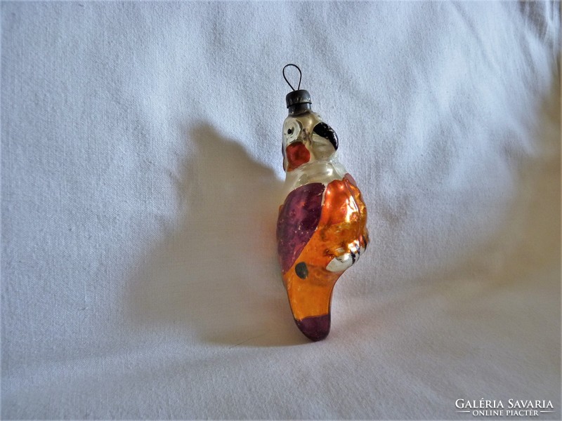 Old glass Christmas tree decoration - colorful parrot!