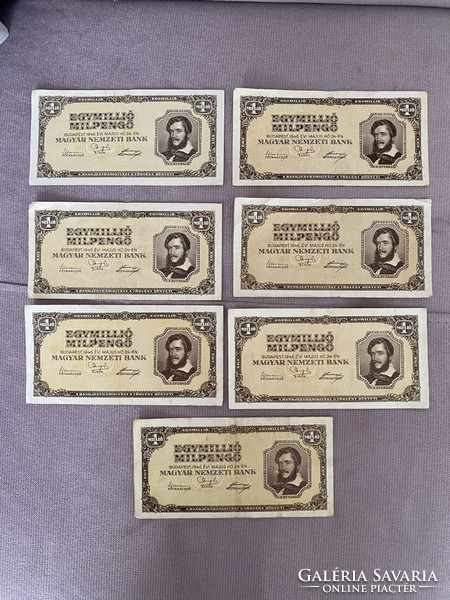1 One million milpengő 1000000 milpengő 1946 crisp banknotes