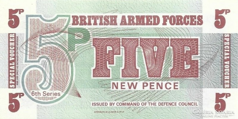 5 pence 1972 6. széria UNC Anglia Katonai Military