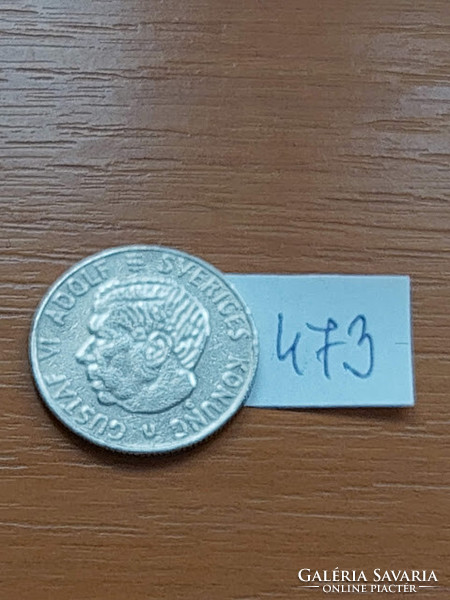 Sweden 1 kroner 1971 u, vi. King Adolf Gusztáv, copper with copper-nickel coating 473