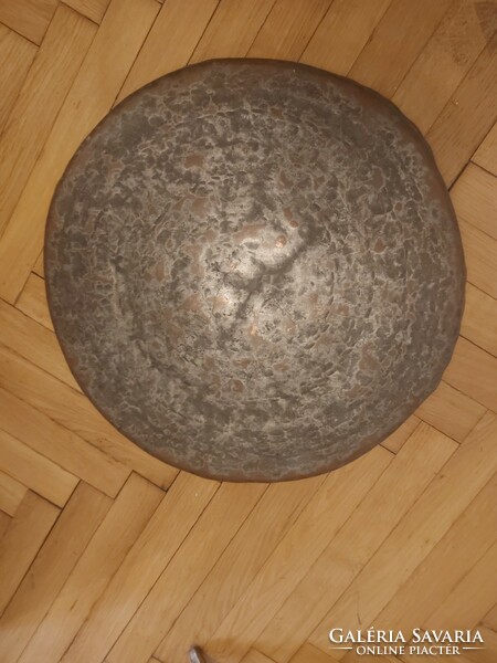 Antik, 51 cm-es bronz/vörösréztál, kopott ezüstözéssel, 3 kg