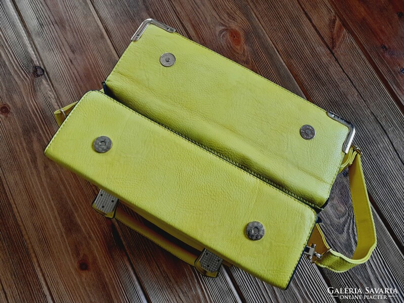 Oktpa yellow women's side bag, shoulder bag, 28 x 24 x 9 cm