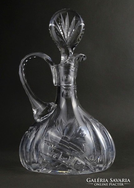 1Q274 beautiful vinegar or oil crystal offering with pouring plug 22 cm