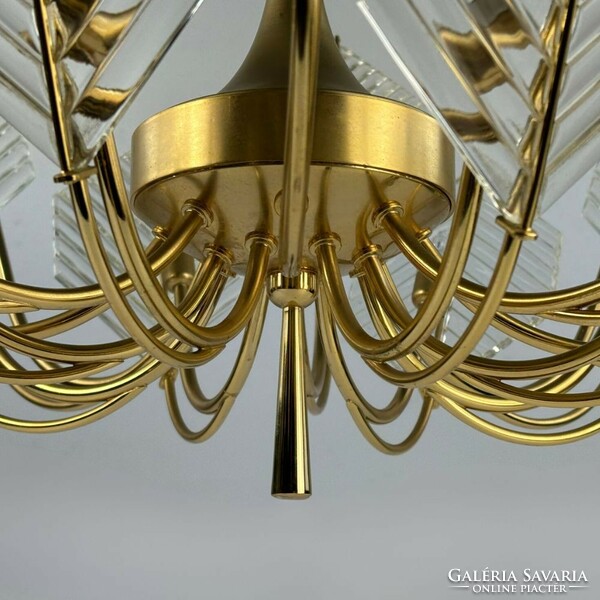 La murrina ceiling chandelier with cut glass leaves