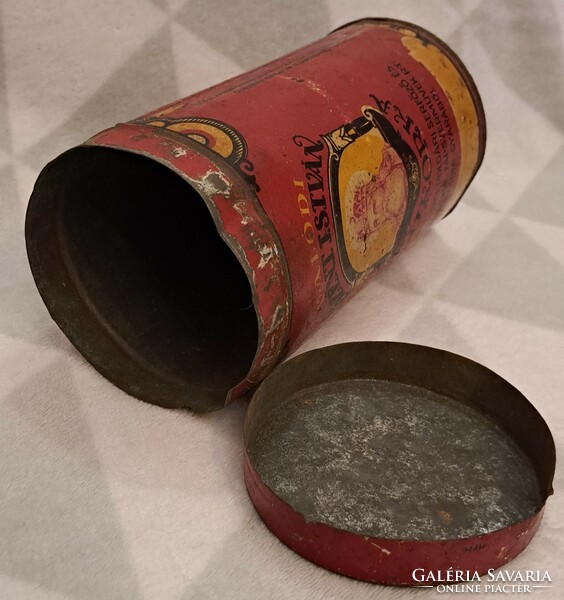 Curiosity: Szent István candy metal box, antique tin box rarity (m4484)