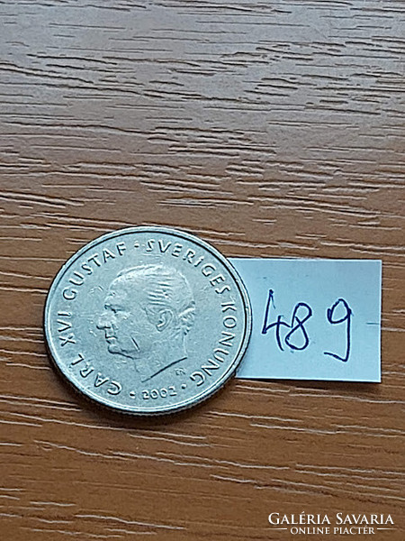 Sweden 1 kroner 2002 xvi. King Gustav Károly, copper-nickel 489