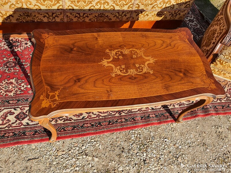 Inlaid, neo-baroque coffee table