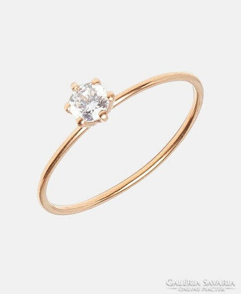 Lawrence gray engagement ring zirconia solitaire 375 rose gold