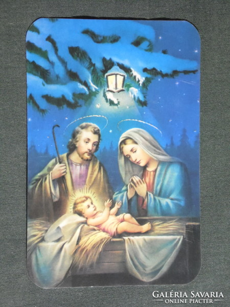 Kártyanaptár, ünnep, vallás, Kis Jézus, grafikai rajzos , 2000, (6)