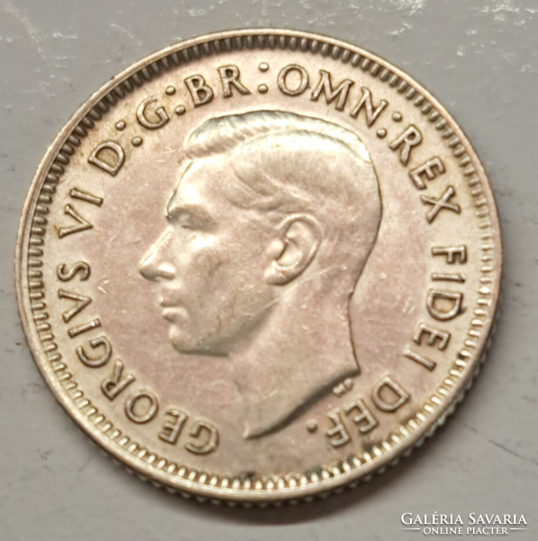 Australia vi. George .500 Silver 6 pence 1950. (H/33)