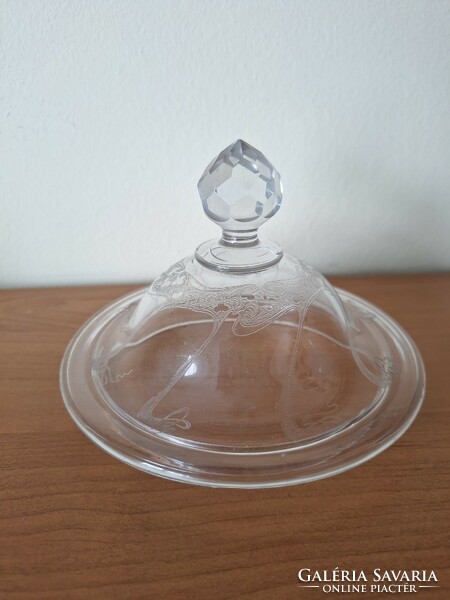 Finom csiszolású, fogóval ellátott üveg tető, átmérője 12 cm
