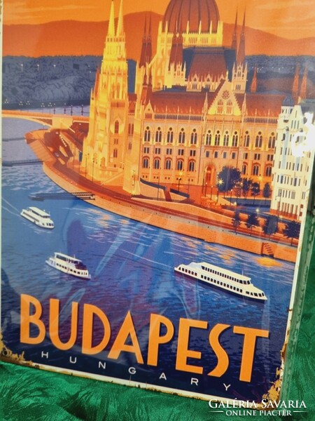 Budapest vintage metal sign new!