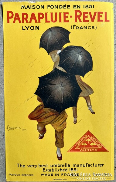 1922 Years French umbrella advertisement poster poster offset - lithografia -, Paris