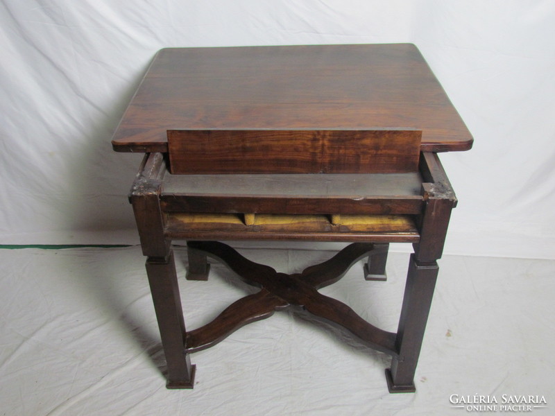 Antique braid table with hidden drawer 200 years old (restored)