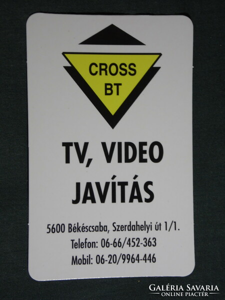 Kártyanaptár, Cross Bt., televízió videó javító, Békéscsaba, 2001, (6)