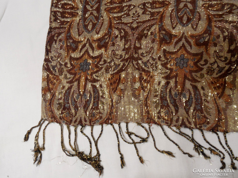 Brown fringed women's scarf, stole