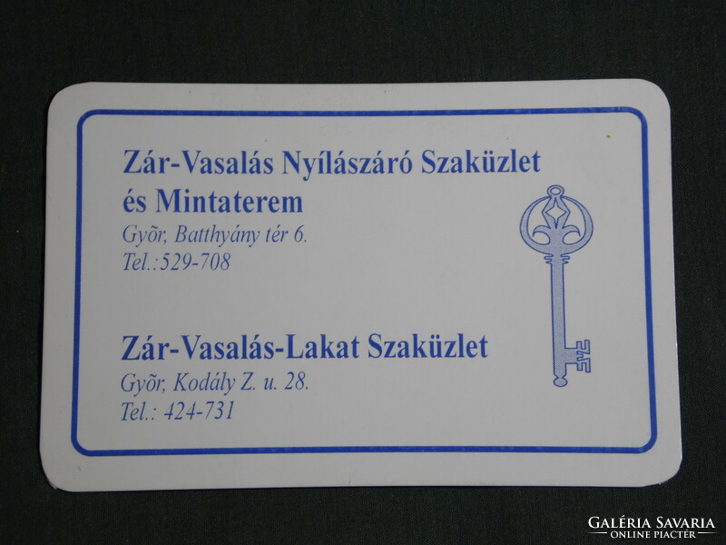 Kártyanaptár, Zár Vasalás Lakat szaküzlet, Győr , 2001, (6)