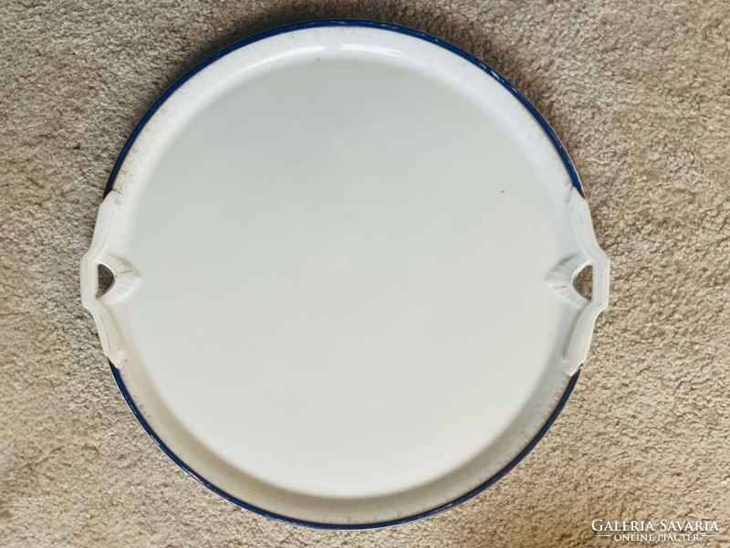 Haas & Czjek Schlaggenwald large art deco style porcelain serving bowl with handles