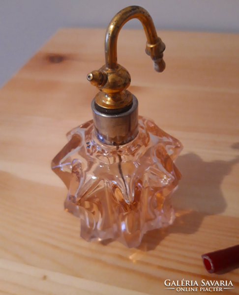 Art deco csillag alakú üveg parfümszóró- rózsaszín