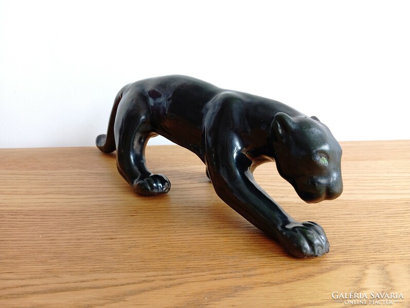 Retro Hungarian ceramic figure. Panther, jaguar. Nice guy?