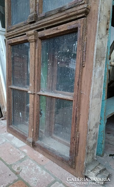 Gyönyörű antik paraszt ablak ablaktokkal együtt 6 ablakos dupla