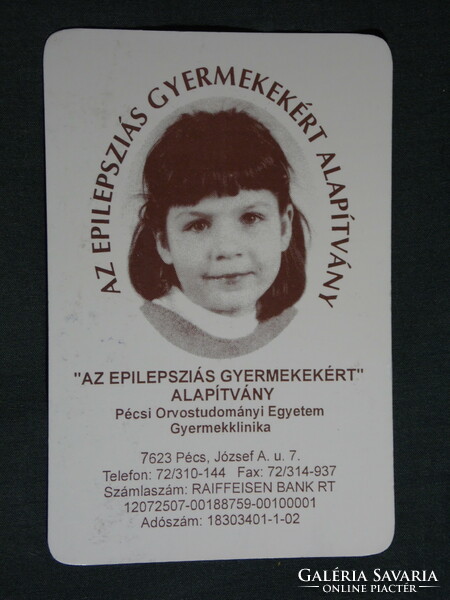 Kártyanaptár, POTE gyermekklinika, Pécs, epilepsziás gyerekekért alapítvány, 2001, (6)