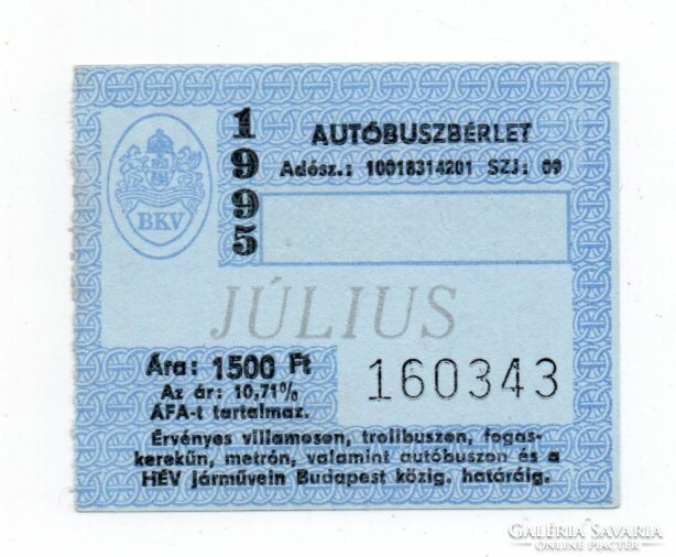 Bus pass July 1995