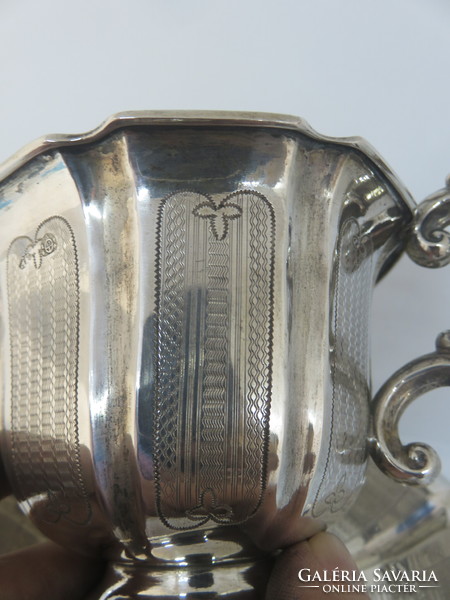 13 Latos Viennese antique silver cup with the corresponding base. 1860