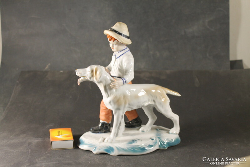 Porcelain boy with dog 736