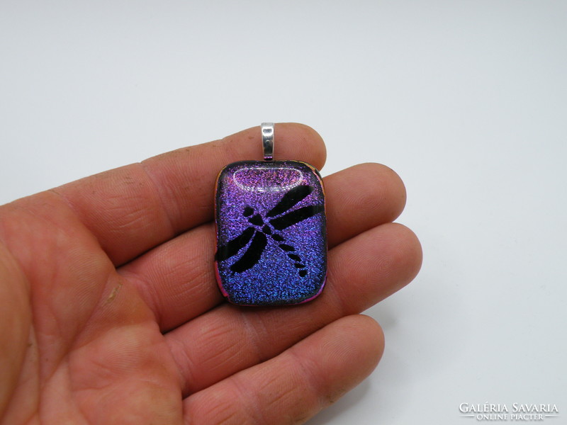 Uk0158 elegant glass dragonfly pendant