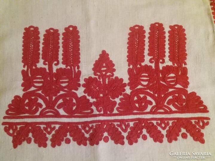 Old decorative cushion cover with embroidered letters from Kalotaszeg, 56x46
