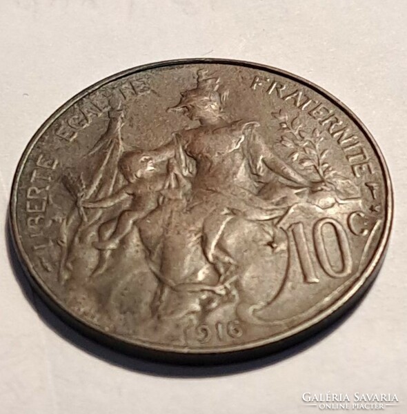 France 1916. 10C bronze, Madrid mint