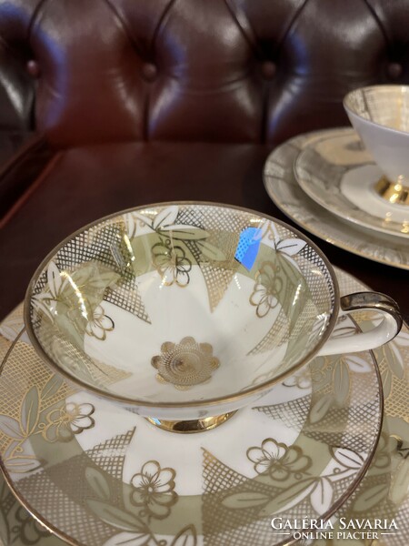 Impressive Bavarian tea sets with cup, saucer and dessert plate. They are beautiful!!