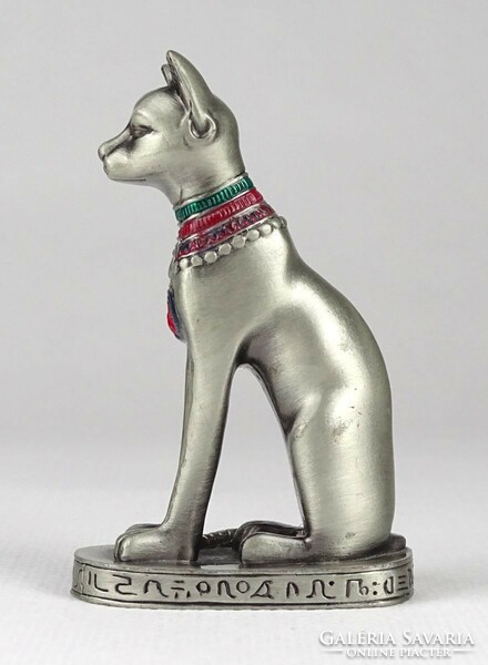 1Q401 Egyiptomi dísztárgy fém szfinx macska 8 cm