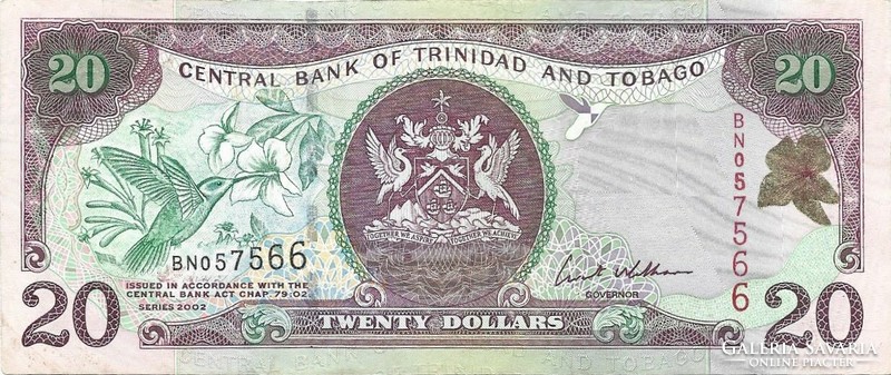 20 dollár 2002 Trinidad és Tobago Gyönyörű