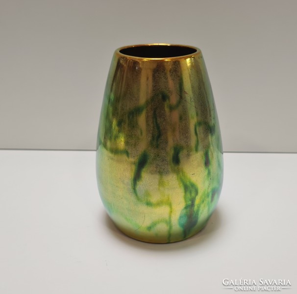 Zsolnay labrador glazed eosin vase