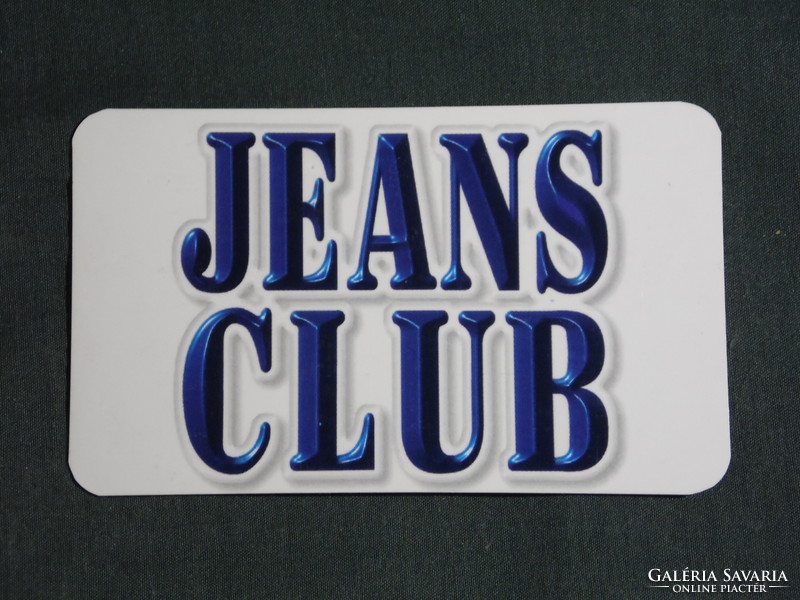 Kártyanaptár, Jeans Club ruházat divat üzletek, Budapest,Pécs,Sopron,Miskolc, 2001, (6)