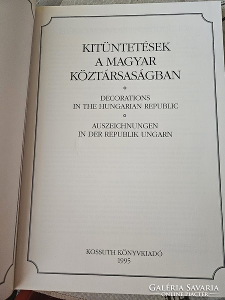 Kitüntetések a magyar köztársaságban Kossuth kiadó 1995