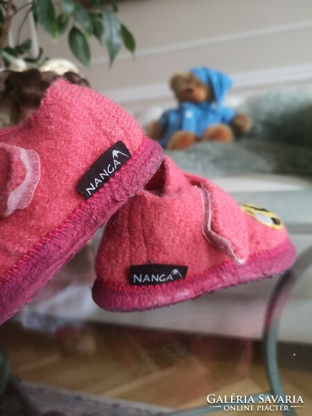 Nanga 19 baby slippers, natural, wool, soft rubber sole