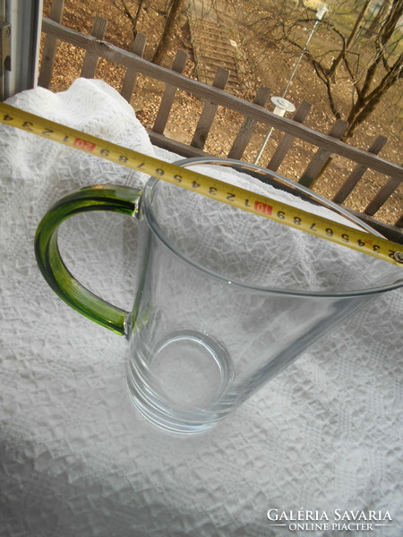 Glass jug spout with colorful handle
