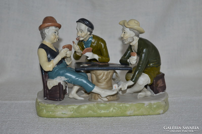 Biscuit porcelain fake card players